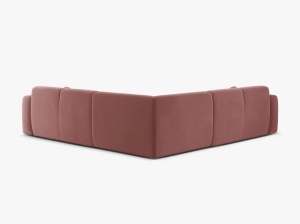 COLTAR SIMETRIC MOLINO, 252 CM, ROZ FLAMINGO, CU TAPITERIE DIN TEXTIL CATIFEA VELVET CASINO, MICADONI - Img 3