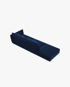 COLTAR SPATIOS SI CONFORTABIL KAELLE, 264 CM, PE STANGA, ALBASTRU ROYAL, CU TAPITERIE DIN TEXTIL CATIFEA BLUVEL, MICADONI - Img 3