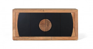 COMODA/BUFET 160CM, NATURAL/NEGRU, DIN LEMN DE MANGO, DESIGN EXTRAVAGANT - Img 2
