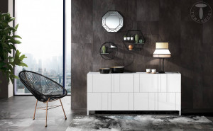 COMODA/BUFET 174CM, EDDY RANDOM, COD 5076, STIL MODERN, REALIZATA PANOURI LAMINATE, USI SEMIGRAFIATE - Img 4