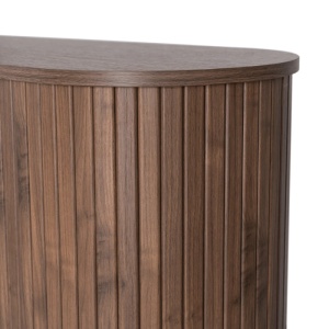 COMODA LIVING 180CM, ARTIM MEBLE, CU 2 USI SI SERTARE, REALIZAT DIN MDF SI METAL, CULOARE NUC, STIL MODERN - Img 6