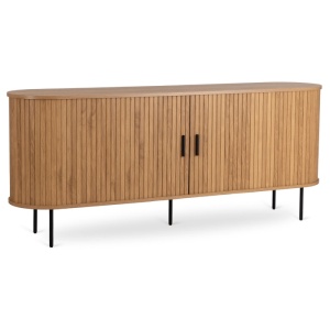 COMODA LIVING 180CM, ARTIM MEBLE, CU 2 USI SI SERTARE, REALIZAT DIN MDF SI METAL, CULOARE STEJAR, STIL MODERN - Img 10