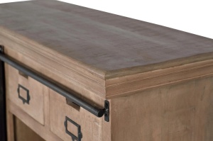 COMODA LIVING APARADOR 115CM, DIN LEMN DE MANGO SI METAL, CULOARE NATUR/GRI, ARTIM GROUP SELECTION - Img 6