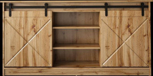 COMODA LIVING, CAMA-GRANERO-KOM-DWO/DWO 160CM, DIN PLACI LAMINATE SI MDF, DESIGN INDUSTRIAL - Img 4