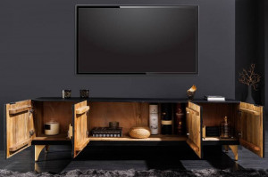 COMODA LIVING, GOLDEN SUNSET 180CM, LEMN DE MANGO, NEGRU/AURIU, ARTIM GROUP - Img 3