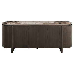 COMODA LIVING LANGFORD 200CM, REALIZAT DIN LEMN DE STEJAR, MDF SI CERAMICA, CULOARE MARO, DESIGN DEOSEBIT, RICHMOND INTERIORS