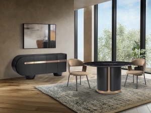COMODA LIVING, LUCA 200CM, DIN MDF SI ORNAMENTE DIN METAL, SCHULLER - Img 2