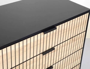 COMODA MAGO K2, STEJAR/NEGRU MAT, DIN PAL LAMINAT SI METAL, STIL MODERN - Img 4