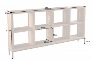 COMODA/RAFT 170X95CM, IRON CRAFT, COD 42376, DIN LEMN MANGO, STIL INDUSTRIAL - Img 6