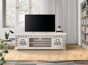 COMODA TV 180CM, LEMN DE MANGO, ALB ANTICHIZAT, GINER Y COLOMER