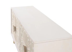 COMODA TV BALI 170CM, REALIZATA DIN LEMN DE MANGO, CULOARE ALB IVORY, GINER Y COLOMER - Img 5