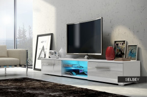 COMODA TV EDITH DIN LEMN SI PLACI LAMINATE SI MDF - DIVERSE NUANTE - Img 3
