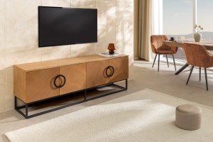 COMODA TV, GRANDEZZA 180CM, PRODUS DIN FURNIR LEMN SI METAL, ASPECT STEJAR, ARTIM GROUP SELECTION - Img 6