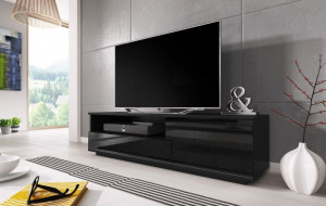COMODA TV LIVING MUZA NEAGRA DESIGN MODERN CM