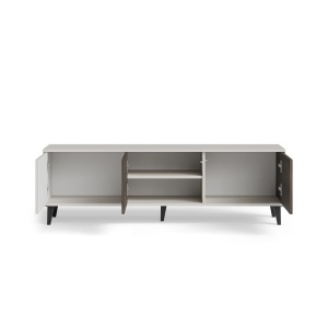 COMODA TV RANDOM 2 RTV-1, 150X47 CM, CASMIR/NUC/NEGRU, DIN MDF FURNIRUIT, POLIPROPILENA SI METAL, STIL MODERN - Img 8
