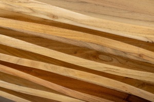 COMODA TV RELIEF 200CM, REALIZATA DIN LEMN MASIV DE SALCAM, MONTAJ PE PERETE, CULOARE NATUR, INVICTA INTERIOR - Img 12
