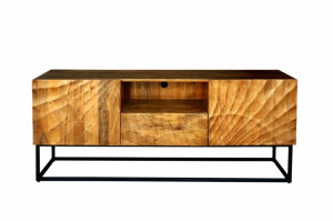 COMODA TV, SCORPION 160CM, DIN LEMN MASIV DE MANGO NATUR SI CADRUL DE METAL, ARTIM GROUP SELECTION - Img 2