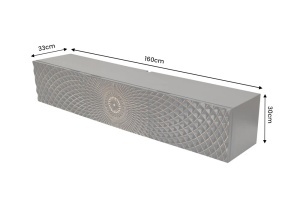COMODA TV SUSPENDATA, ILLUSION 160CM, REALIZAT DIN LEMN DE MANGO 3D, CULOARE NEGRU/AURIU, ARTIM GROUP SELECTION - Img 6