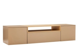 : COMODA TV SUSPENDATA LOFT 160CM, REALIZATA DIN MDF SI FURNIR STEJAR, CULOARE GRI/BEJ, ARTIM GROUP SELECTION - Img 5