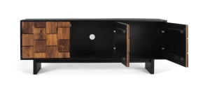 COMODA TV UDAIPUR 160CM, REALIZATA DIN LEMN DE MANGO SI METAL, CULOARE NATUR/NEGRU, GINER Y COLOMER - Img 4
