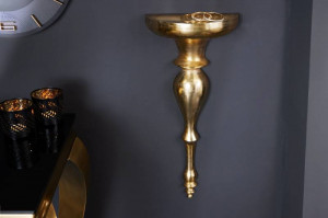 CONSOLA DE PERETE, SCALA 60CM, COD 42266, CULOARE AURIE, STIL CLASIC - Img 1