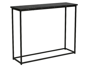 CONSOLA ROSSI C, 100 CM, EFECT DE MARMURA NEAGRA/NEGRU, BLAT DIN PAL LAMINAT SI CADRU DIN METAL, STIL MODERN