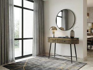 CONSOLA SAMBHAL 120CM, REALIZATA DIN LEMN DE MDF SI METAL, CULOARE BRON/NEGRU, GINER Y COLOMER - Img 2