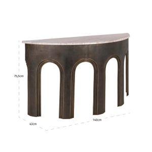 CONSOLA SANCHIS 214056, CONFECTIONATA DIN ALUMINIU, MARMURA SI MDF, CULOAREA ALAMA ANTICHIZATA/BEJ, STIL MODERN - Img 6