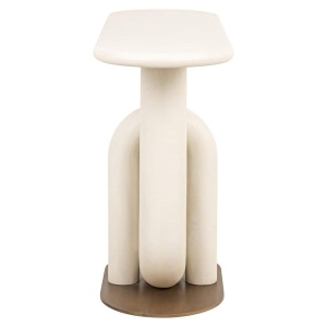 CONSOLA WINSLOW 214124, CONFECTIONATA DIN METAL SI MDF, CULOAREA ALB/AURIU, STIL MODERN - Img 2