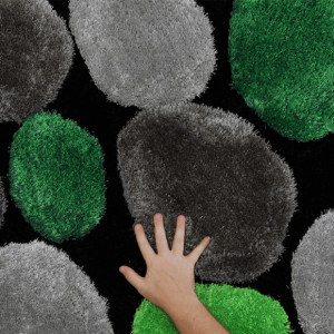 Covor 140x200 cm, verde/gri/negru, PEBBLE TYP 1, 0000201380 - Img 5