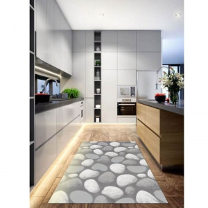 Covor 160x235 cm, maro/gri/model pietre, MENGA, 0000206694 - Img 7