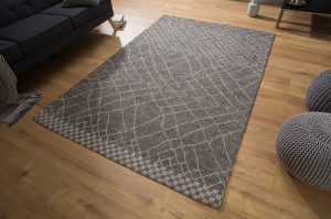 COVOR BERBER 240X160 cm NEGRU/BEJ 38757 DESIGN MODERN - Img 1