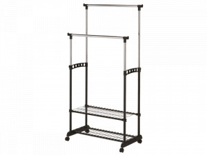 CUIER DE HAINE NOVA II BIS, 94/168 CM, NEGRU/CROM, DIN METAL SI PLASTIC, STIL MODERN