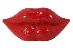DECORATIUNE DISCO LIP 30CM, REALIZAT DIN POLIRASINA MOZAIC, CULOARE ROSIE, REALIZAT MANUAL, ARTIM GROUP SELECTION - Img 3