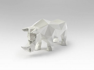 DECORATIUNE - FUTURE RHINO- IN ALB, 47CM, STIL EXCLUSIVIST, COD 567718 - Img 5