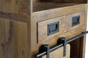 DULAP BAR LIVING JUPITER 75CM, REALIZAT DIN LEMN DE MANGO SI METAL, CULOARE NATUR/NEGRU, GINER Y COLOMER - Img 5