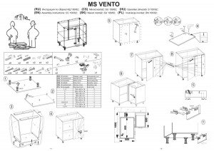 DULAP BUCATARIE VENTO ALB/GRI DN-100/82 STIL MODERN HALMAR - Img 2