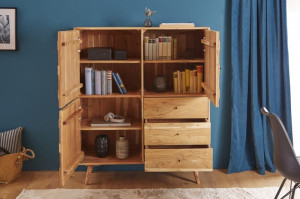DULAP/BUFET LEMN MASIV, 140CM DIN LEMN ACACIA, DESIGN RETRO, ARTIM GROUP SELECTION - Img 3