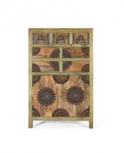 DULAP/ BUFET LIVING 122CM, MULTICOLOR, DIN LEMN DE MANGO, GINER Y COLOMER - Img 1