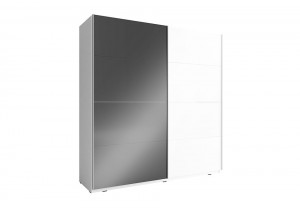 DULAP DORMITOR MIKA MULTI XIII 200 ALB/NEGRU DESIGN MODERN PSK