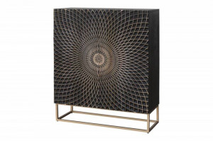 DULAP LIVING, ILLUSION 120CM, LEMN DE MANGO SI METAL, NEGRU/AURIU, ARTIM GROUP SELECTION - Img 3