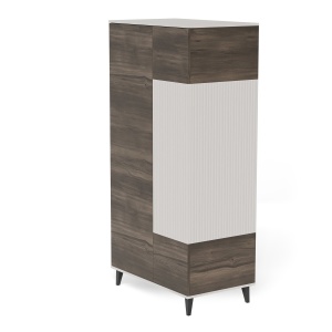 DULAP RANDOM 2 S-1, 182X90 CM, CASMIR/NUC/NEGRU, DIN MDF FURNIRUIT, POLIPROPILENA SI METAL, STIL MODERN - Img 6