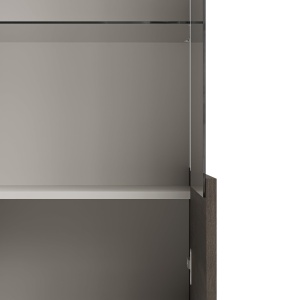 DULAP/VITRINA RANDOM 2 W-1, 182X60 CM, CASMIR/NUC/NEGRU, DIN MDF FURNIRUIT, STICLA, POLIPROPILENA SI METAL, STIL MODERN - Img 8
