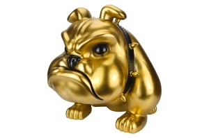 FIGURINA DECORATIVA, BULLDOG 70CM, FABRICATA DIN POLIRASINA, REALIZATA MANUAL, CULOARE AURIE, ARTIM GROUP SELECTION - Img 3
