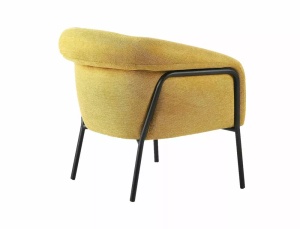 FOTOLIU CLOVER, CURRY 68/NEGRU, TAPITERIE DIN STOFA BREGO SI CADRU DIN METAL, STIL MODERN - Img 5