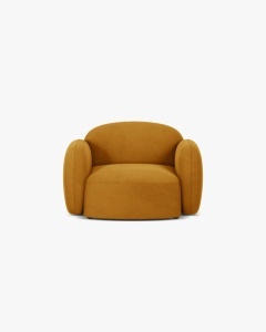 FOTOLIU CONFORTABIL BLAIR, 119X 95, GALBEN, CU TAPITERIE DIN TEXTIL CATIFEA CASINO, MICADONI