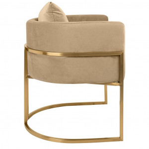 FOTOLIU CONFORTABIL CHLOE, KHAKI/AURIU, DIN CATIFEA SI METAL, STIL MODERN - Img 3
