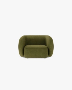 FOTOLIU CONFORTABIL KATE, VERDE MASLINIU INCHIS, 108X89 CM, TAPITAT CU TAPITERIE DIN TEXTIL BOUCLE BALOO, MICADONI