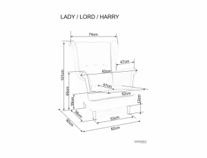 FOTOLIU CONFORTABIL LADY, NEGRU BLUVEL 19/WENGE, TAPITERIE DIN CATIFEA SI PICIOARE DIN LEMN - Img 3