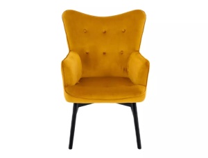 FOTOLIU CONFORTABIL STIL CARMEN, CURRY BLUVEL 68/NEGRU, TAPITERIE DIN CATIFEA SI PICIOARE DIN LEMN - Img 2